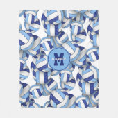 Couverture Polaire bleu ceint blanc volleyball équipe de sports coule (Devant)