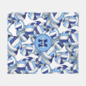 Couverture Polaire bleu ceint blanc volleyball équipe de sports coule (Devant (Horizontal))