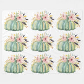 Couverture Polaire Bleu citrouille chute d'eau couleur élégante autom (Devant (Horizontal))