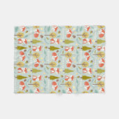 Couverture Polaire Bleu-clair de région boisée de Fox personnalisé (Devant (Horizontal))