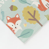 Couverture Polaire Bleu-clair de région boisée de Fox personnalisé (Coin)