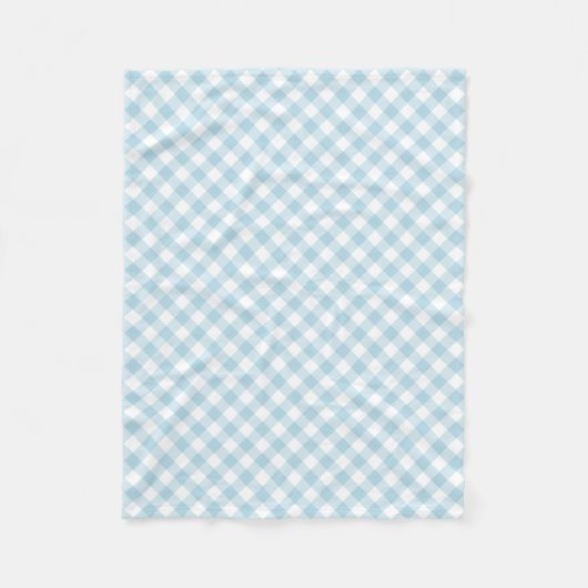 Couverture Polaire Bleu clair En vichy Motif plaid (Devant)