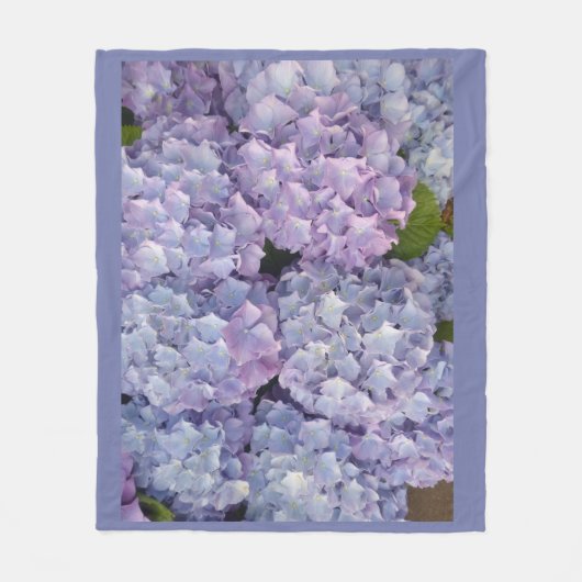 Couverture polaire bleu clair et rose Hydrangea (Devant)