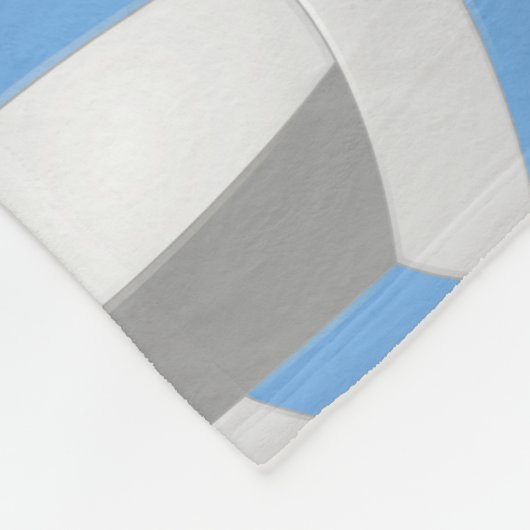 Couverture Polaire bleu clair gris J'aime volleyball texte motif (Coin)