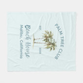 Couverture Polaire Bleu clair Palmiers Palmiers Moderne Maison de Pla (Devant (Horizontal))