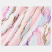 Couverture Polaire Bleu clair rose Agneau Marbre Collection moderne (Devant (Horizontal))