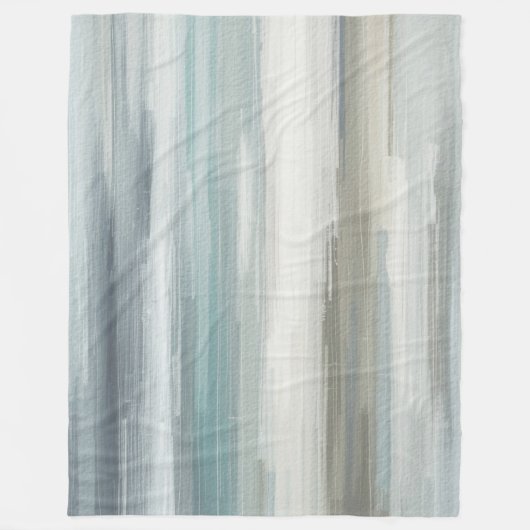Couverture Polaire Bleu clair sarcelle gris marron rayure abstraite (Devant)