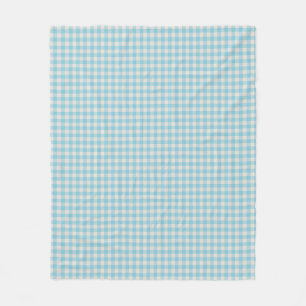 Couverture Polaire Bleu clair Vintage En vichy Motif plat