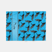 Couverture Polaire Bleu de ciel nommé personnalisé luttant (Devant (Horizontal))