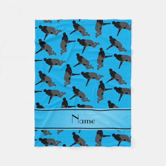 Couverture Polaire Bleu de ciel nommé personnalisé luttant (Devant)