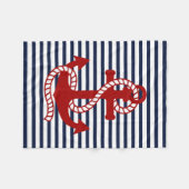 Couverture Polaire Bleu de la marine et Ancre rouge (Devant (Horizontal))