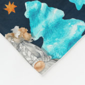 Couverture Polaire Bleu de Noël mignon Gnomes scandinaves (Coin)