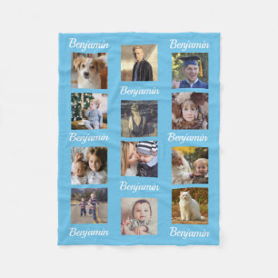 Couverture Polaire Bleu de nom d'enfants d'image d'Instagram du