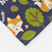 Couverture Polaire Bleu de région boisée de Fox personnalisé (Coin)