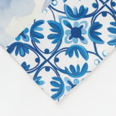 Couverture Polaire Bleu Delft Windmill Flore Carrelage Bordure (Coin)