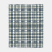 Couverture Polaire Bleu Denim Sage Vert Blanc Carreaux (Devant)