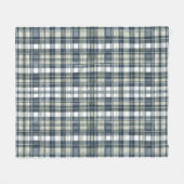 Couverture Polaire Bleu Denim Sage Vert Blanc Carreaux (Devant (Horizontal))