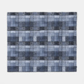 Couverture Polaire Bleu, denim, tartan, plaid. (Devant (Horizontal))