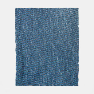 Couverture Polaire Bleu Dénim Texture - Gros plan
