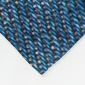 Couverture Polaire Bleu Dénim Texture - Gros plan (Coin)