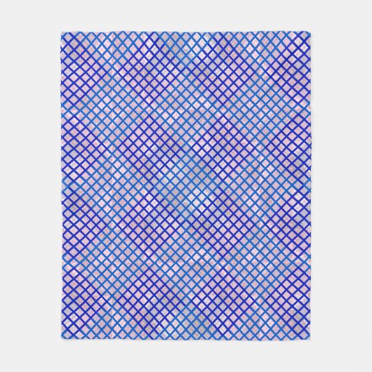 Couverture Polaire Bleu diagonale motif Checker 02.w Lpink BG (Devant)