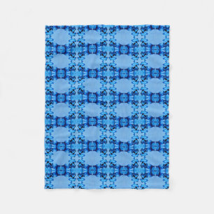 Couverture Polaire Bleu Dye Coeur Fleece Blanche