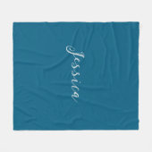 Couverture Polaire Bleu Élégant Moderne Simple Professionnel Nom (Devant (Horizontal))
