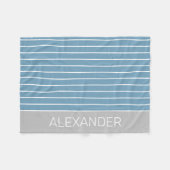 Couverture Polaire Bleu et blanc avec gris personnalisé (Devant (Horizontal))