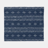 Couverture Polaire Bleu et blanc de la Marine moderne Boho Tribal Eth (Devant (Horizontal))