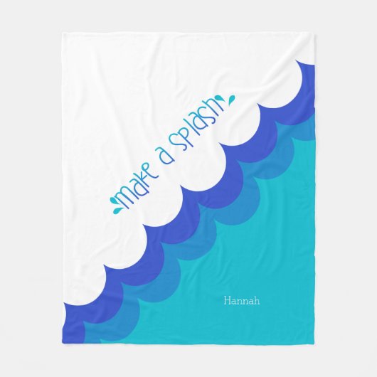 Couverture Polaire Bleu et blanc de nage faire un splash (Devant)