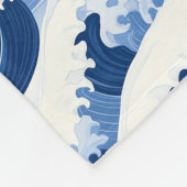 Couverture Polaire Bleu et blanc Vagues motif nautique (Coin)