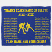 Couverture Polaire Bleu et cadeaux de lutte d'entraîneur (Devant (Horizontal))