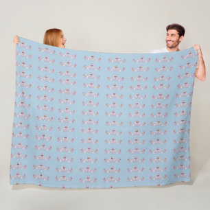 Couverture Polaire Bleu et canneberge