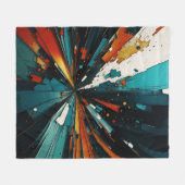 Couverture Polaire Bleu Et Orange Abstraits 607 (Devant (Horizontal))