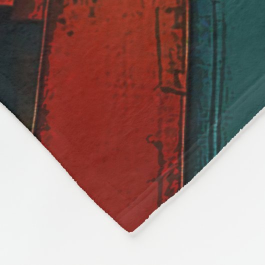 Couverture Polaire Bleu Et Orange Abstraits 607 (Coin)