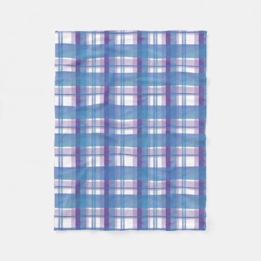 Couverture Polaire Bleu et pourpre de plaid de Madras (Devant)