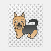 Couverture Polaire Bleu Et Tan Australien Terrier Cute Dessin Chien (Devant)