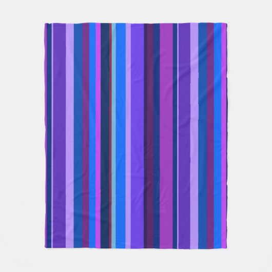 Couverture Polaire Bleu et violet bandes verticales (Devant)