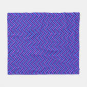 Couverture Polaire Bleu et violet rayures double tissage (Devant (Horizontal))