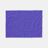 Couverture Polaire Bleu et violet rayures double tissage (Devant (Horizontal))