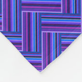 Couverture Polaire Bleu et violet rayures double tissage (Coin)
