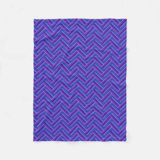 Couverture Polaire Bleu et violet rayures double tissage (Devant)