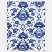 Couverture Polaire Bleu floral (Devant)