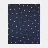 Couverture Polaire Bleu foncé et Rose Or rose des étoiles Stars (Devant)