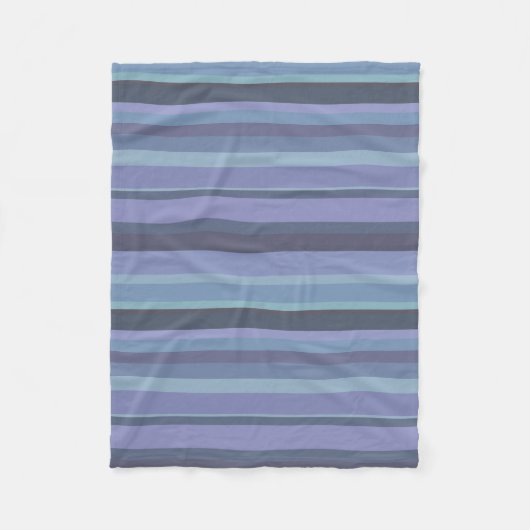 Couverture Polaire Bleu-gris, bandes horizontales (Devant)