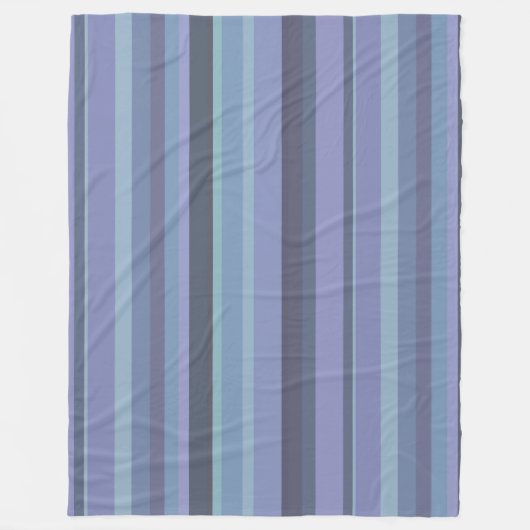 Couverture Polaire Bleu-gris, bandes horizontales (Devant)