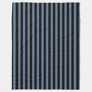 Couverture Polaire Bleu gris et noir rayures