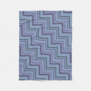 Couverture Polaire Bleu gris rayures motif