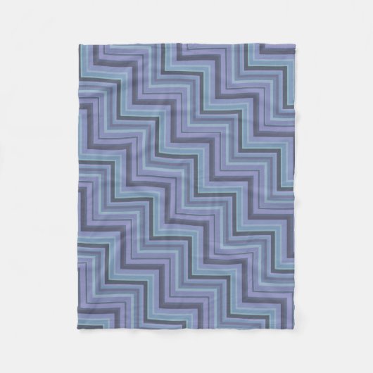 Couverture Polaire Bleu gris rayures motif (Devant)