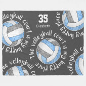 Couverture Polaire Bleu gris terrain de volley son endroit heureux (Devant (Horizontal))